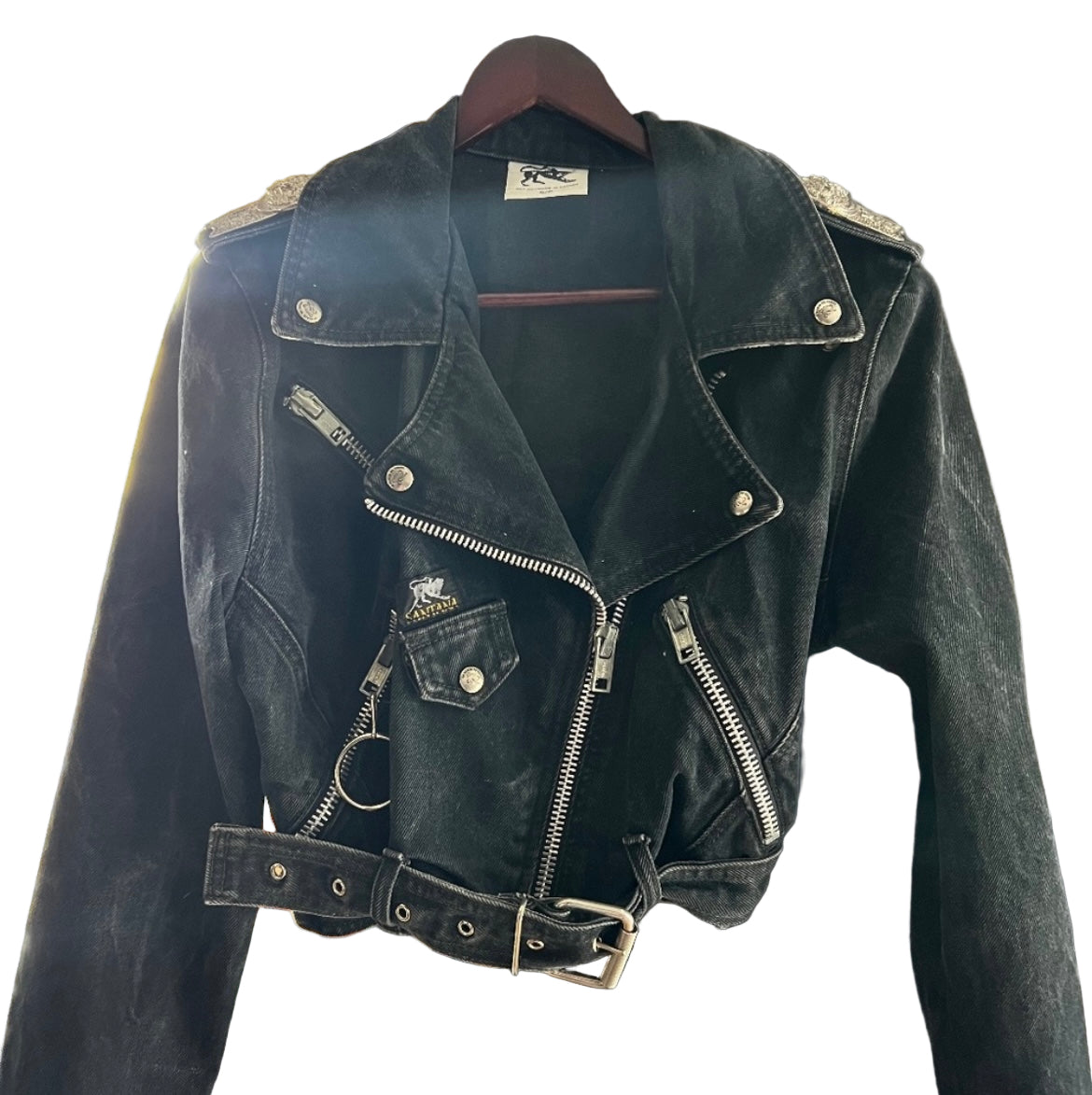 Vintage Black Denim Jacket Size S