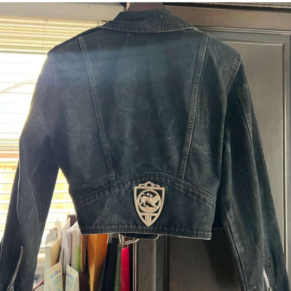 Vintage Black Denim Jacket Size S