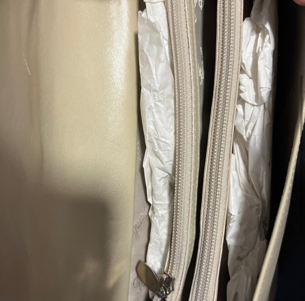 Authentic Genuine Leather Hand Painted Bambas Art Bag “The Blue Tulips”