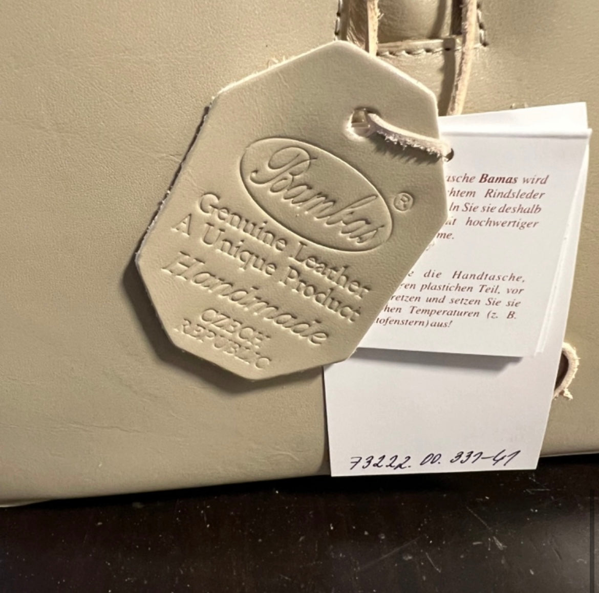 Authentic Genuine Leather Hand Painted Bambas Art Bag “The Blue Tulips”