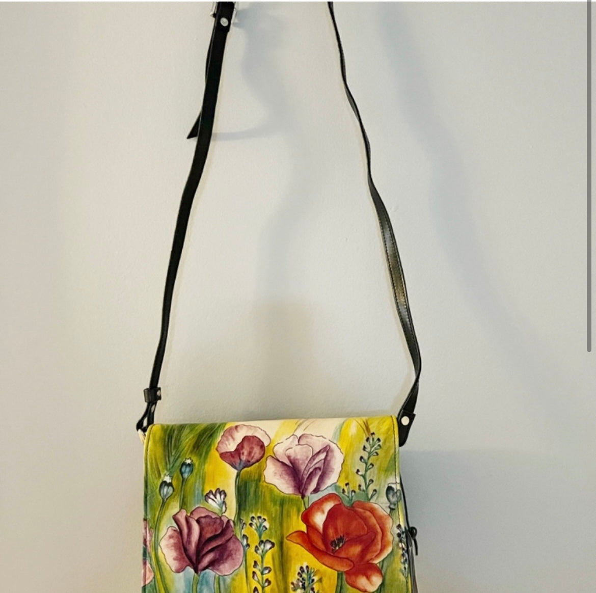 Unique Bambas Hand Painted Art Bag “The Daybreak with Poppy”