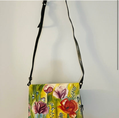 Unique Bambas Hand Painted Art Bag “The Daybreak with Poppy”