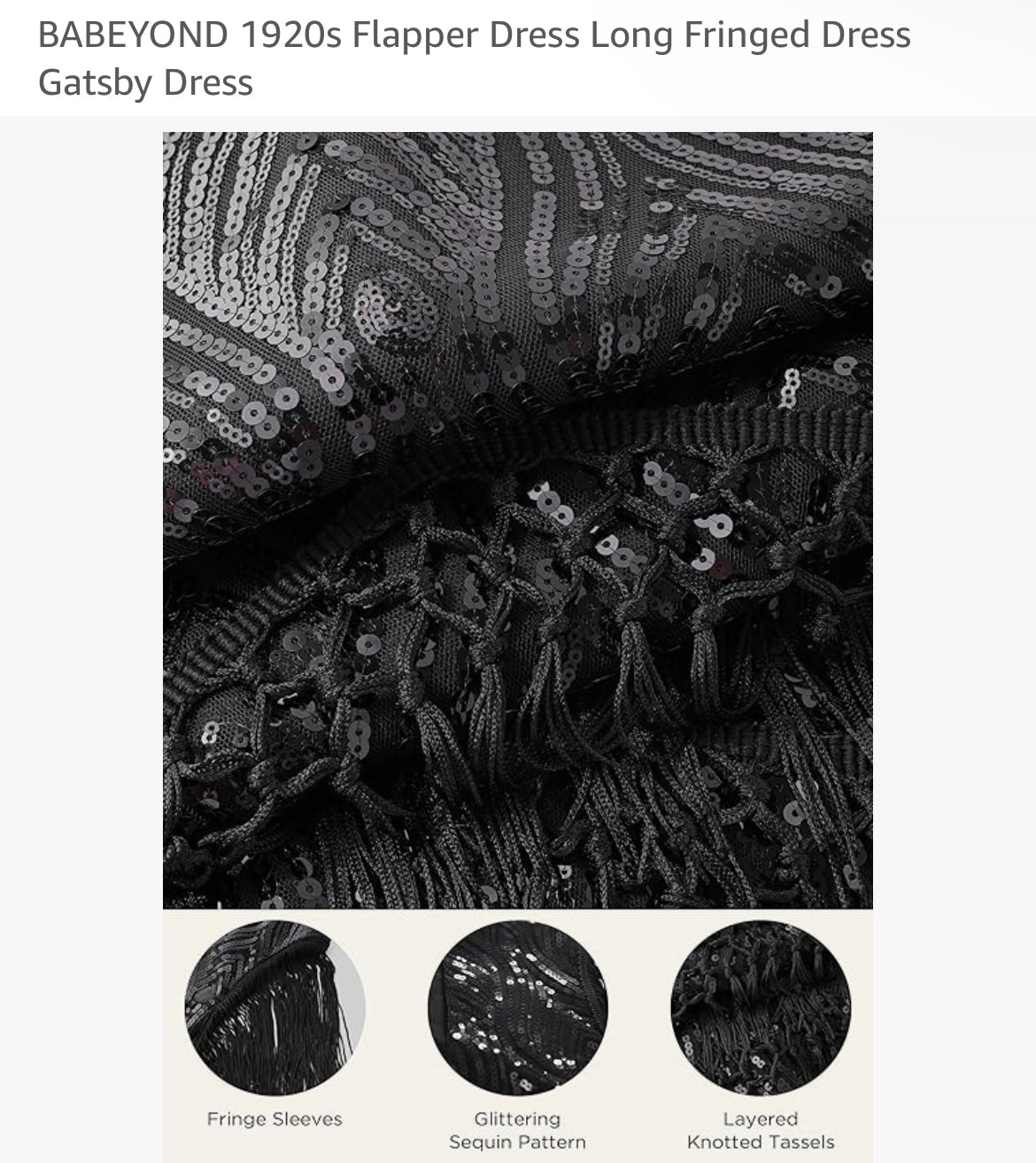 Black Flapper 1920s Reproduction Dress NWT