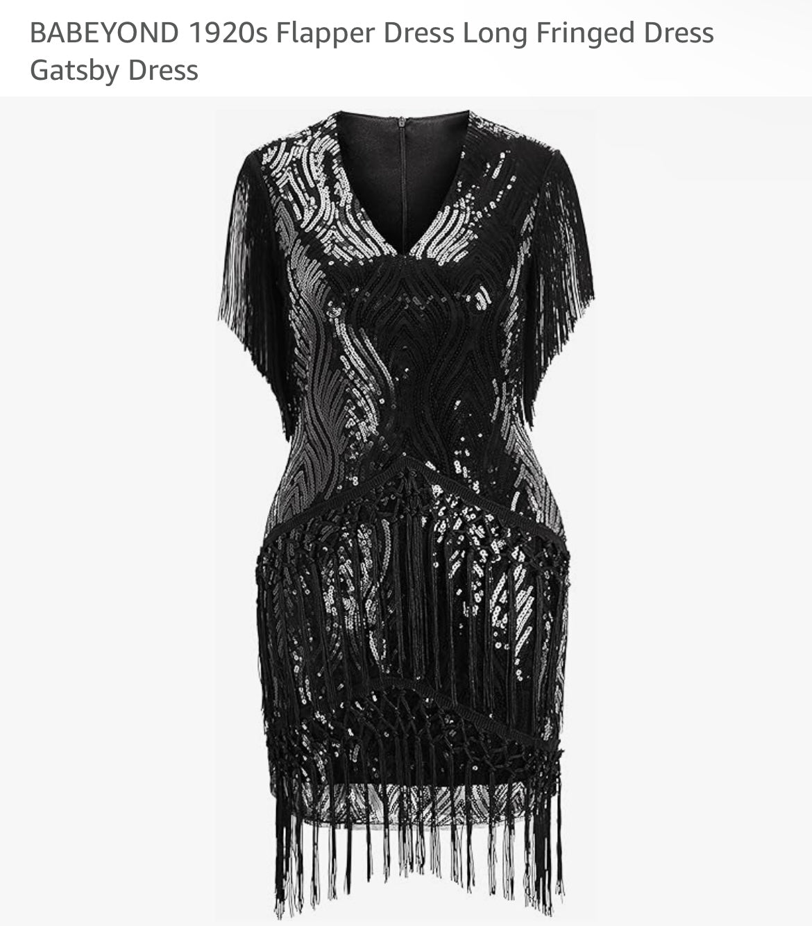 Black Flapper 1920s Reproduction Dress NWT