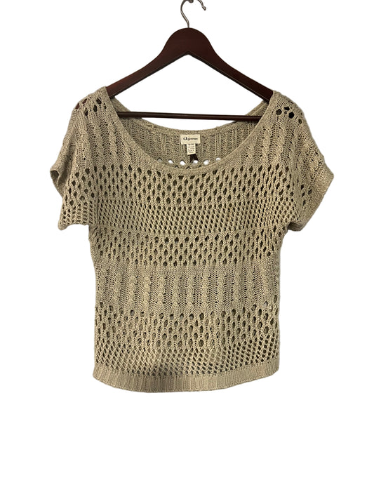 Short sleeve tan light sweater