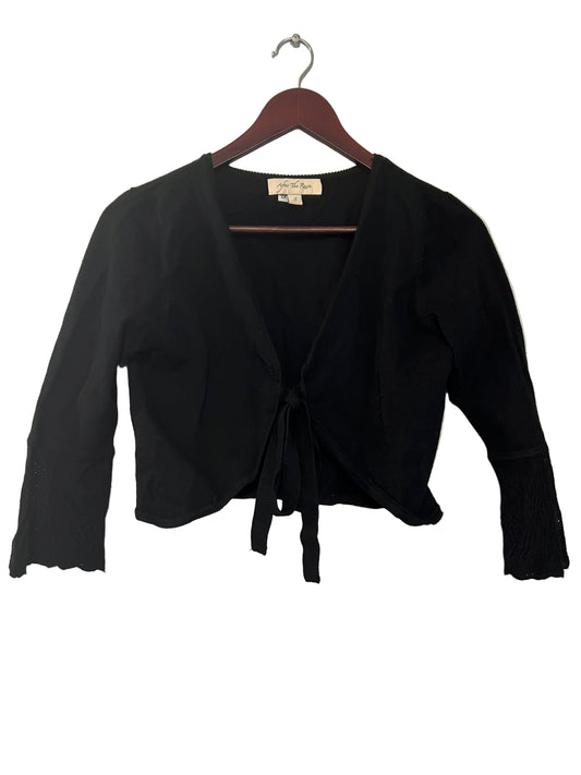 Black tie top with lace cuffs